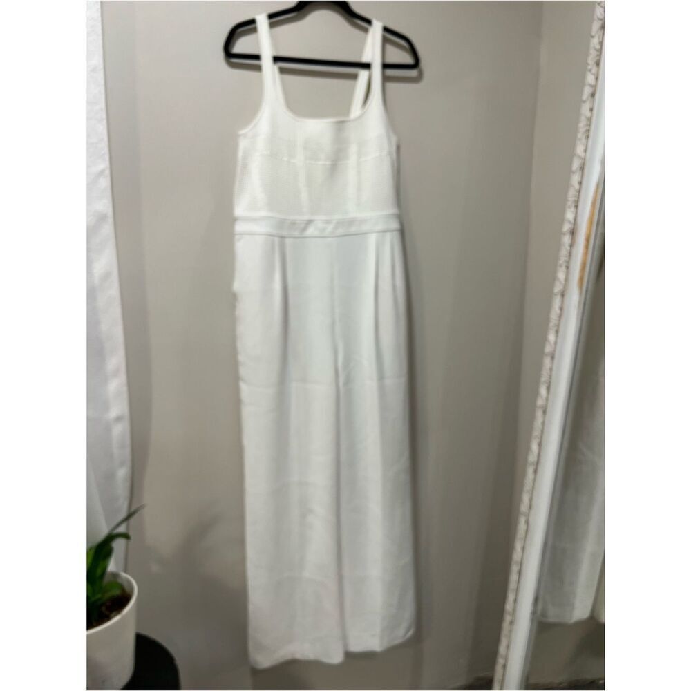Reiss Carla Perforated-Knit Wide-Leg Jumpsuit in Ivory in size 12 - Picture 7 of 13